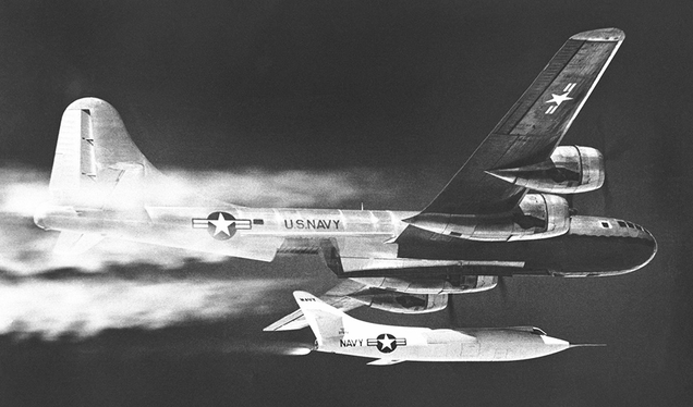 The Skyrocket is released from its US Navy P2B mothership